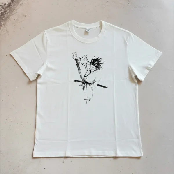 Takehiko Inoue's *Vagabond* (Miyamoto Musashi) Line Art Print — Spring/Summer Pure Cotton Short-Sleeve T-Shirt