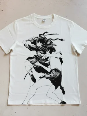 Monogatari もののがたり comic paged digital printing spring and summer pure cotton short sleeves