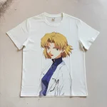 EVA Ritsuko Akagi Manga Print Pure Cotton Short-Sleeve Top (Spring/Summer)