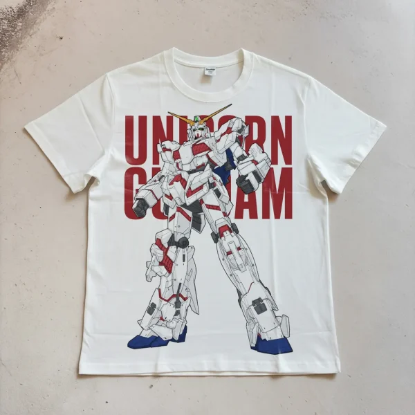 Mobile Suit Gundam RX-0 Unicorn — Large Print, Pure Cotton, Spring/Summer Short-Sleeve T-Shirt