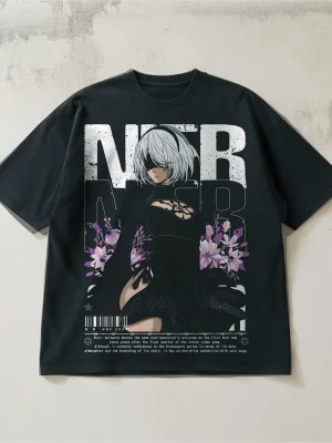 NieR: Automata — 330g Heavyweight Distressed Short-Sleeve T-Shirt