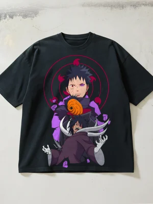 Naruto: Obito — 330g Heavyweight Distressed Short-Sleeve T-Shirt