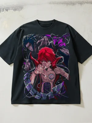 Naruto: Sasori — 330g Heavyweight Pure Cotton Distressed Short-Sleeve T-Shirt