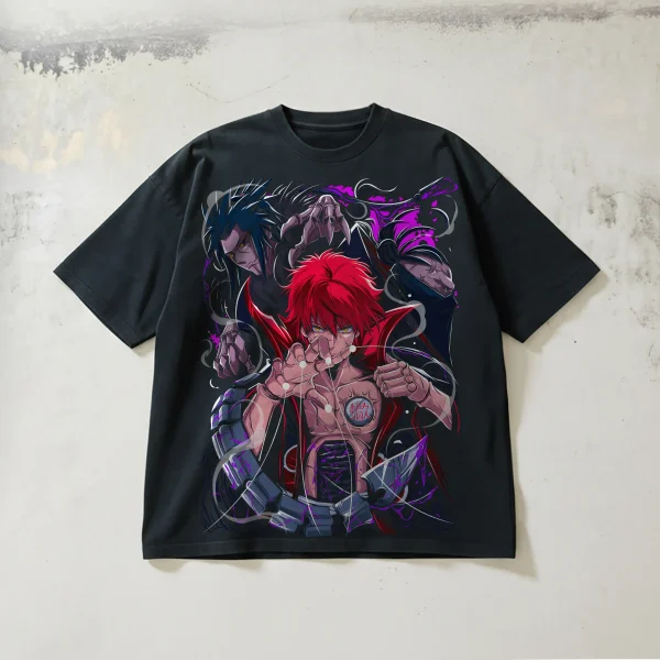 Naruto: Sasori — 330g Heavyweight Pure Cotton Distressed Short-Sleeve T-Shirt