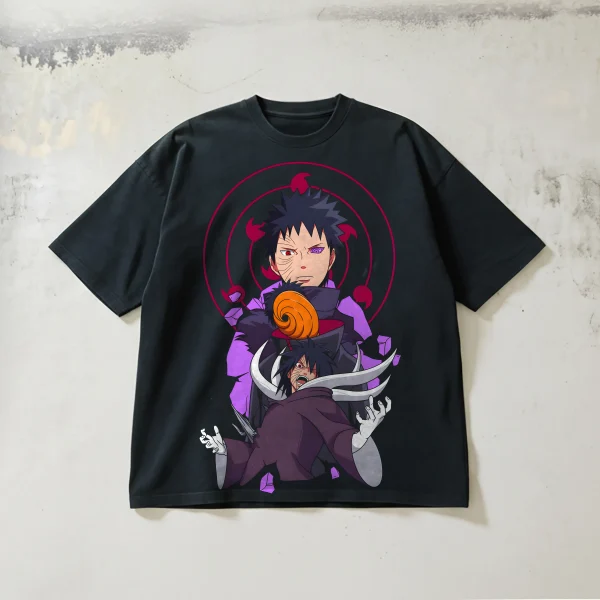 Naruto: Obito — 330g Heavyweight Distressed Short-Sleeve T-Shirt