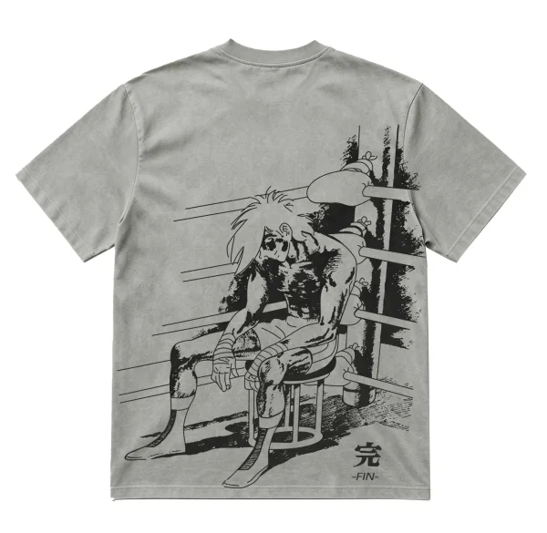 Joe Yabuki "Burning Spirit" - 230g Heavyweight Vintage Wash Anime Tee