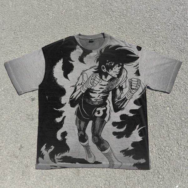 Joe Yabuki "Burning Spirit" - 280g Heavyweight Vintage Wash Anime Tee