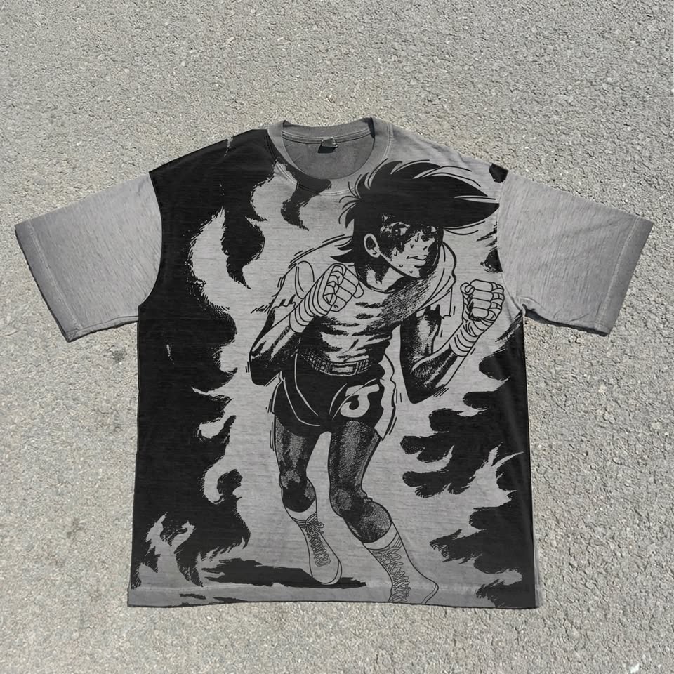 Joe Yabuki "Burning Spirit" — 280g Heavyweight Vintage Wash Anime Tee