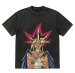 Yu-Gi-Oh! Yami Yugi Pharaoh Atem Heavyweight 300g Acid Wash Vintage Anime T-shirt