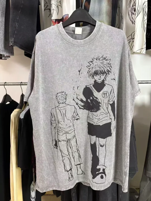 Hunter x Hunter Killua Zoldyck Manga Panel Ch. 21 Vintage Heavyweight Tee - Cyber Y2K Anime Streetwear