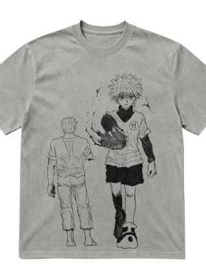 Hunter x Hunter Killua Zoldyck Manga Panel Ch. 21 Vintage Heavyweight Tee - Cyber Y2K Anime Streetwear