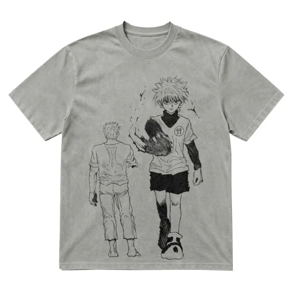 Hunter x Hunter Killua Zoldyck Manga Panel Ch. 21 Vintage 300 gsm Heavyweight Tee - Cyber Y2K Anime Streetwear