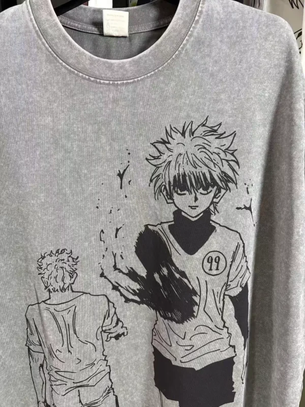 Hunter x Hunter Killua Zoldyck Manga Panel Ch. 21 Vintage Heavyweight Tee - Cyber Y2K Anime Streetwear