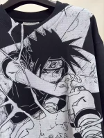 Uchiha Sasuke Chidori Hand-Drawn Line Art All-Over Print T-Shirt - Naruto Streetwear