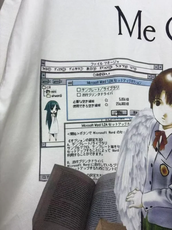 Serial Experiments Lain Cyberpunk Graphic Tee - Internet Nostalgia Subculture Shirt