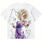 Dragon Ball Gohan Super Saiyan 2 All Over Print Heavyweight Cotton T-Shirt 300gsm