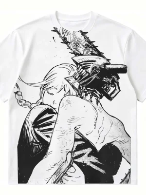 Chainsaw Man Makima Dog&Chainsaw DTG T-Shirt | 300gsm Heavyweight 100% Cotton Tee