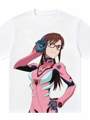 Neon Genesis Evangelion Mari Makinami DTG T-Shirt | 220gsm 100% Cotton Anime Tee