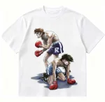 Ashita No Joe Joe Yabuki & Toru Rikiishi 90s Vintage Japanese Anime Print Heavyweight 300GSM Cotton T-Shirt